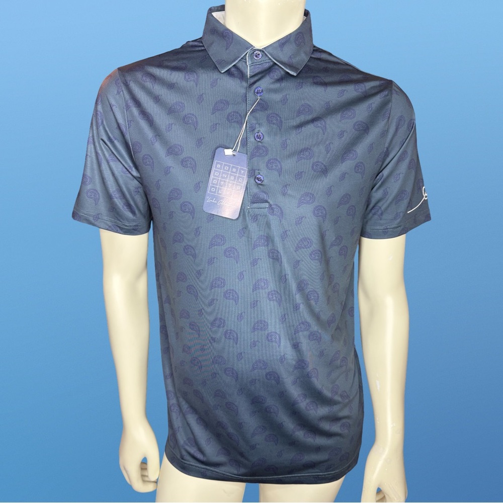 Retail $79 Boston Scott Men’s Golf Polo Blue Size Small NWT